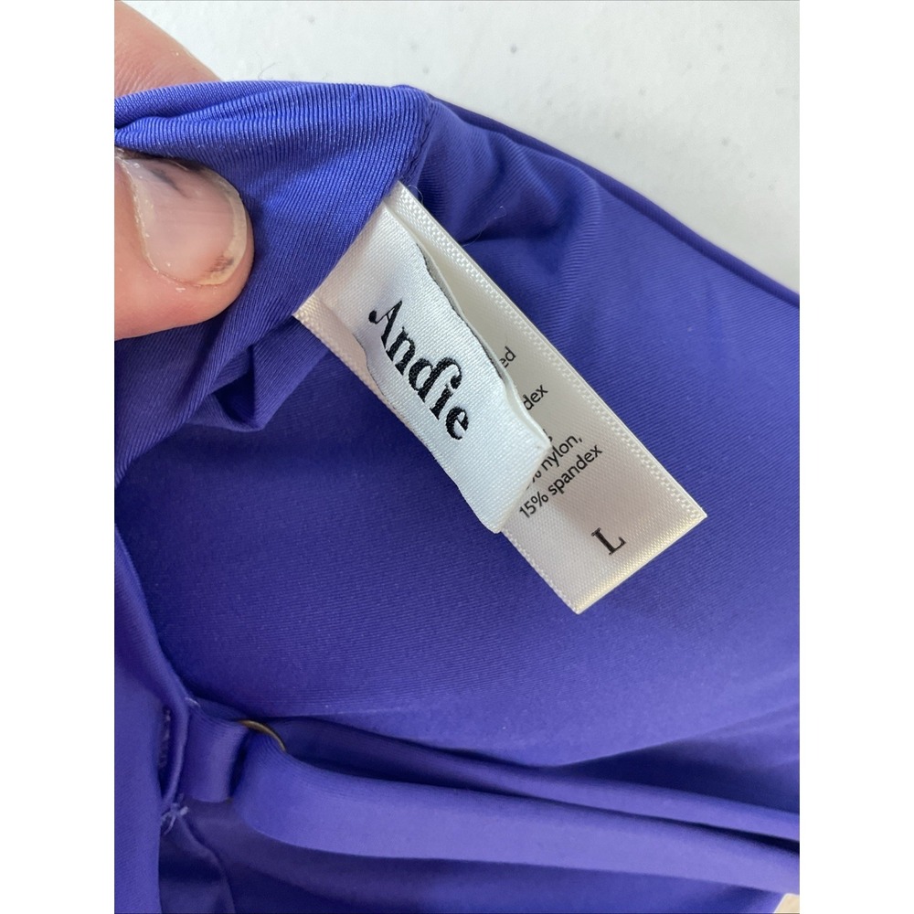 Andie Samoa One Piece Keyhole High Waist Swimsuit Purple Sz L Beach Cruise - Picture 5 of 10